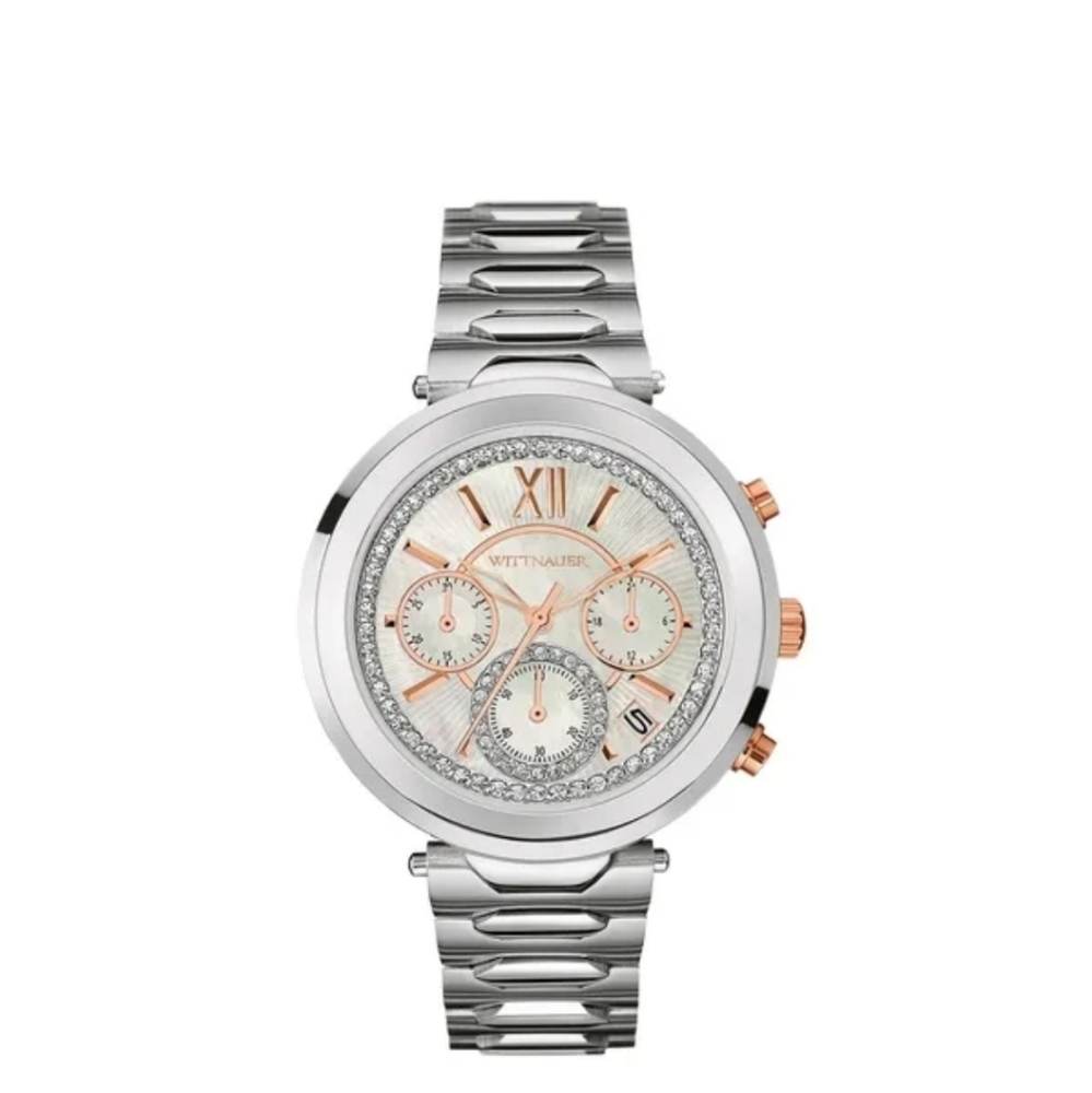 Silver and Rose Gold Watch